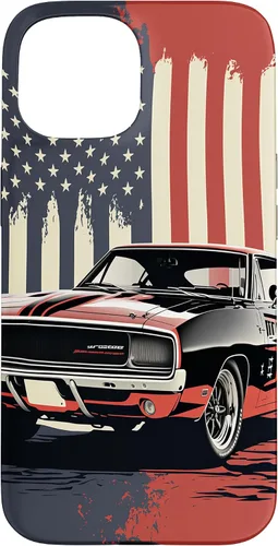 Vista 6 de Funda para iPhone 16, estilo vintage, con bandera de Estados Unidos, para hombre