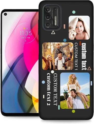 Vista 36 de Funda personalizada para Motorola Moto G Stylus 2020 con nombre de foto, texto y foto, GStylus personalizado -20 funda suave y fina (negro) de 6.4
