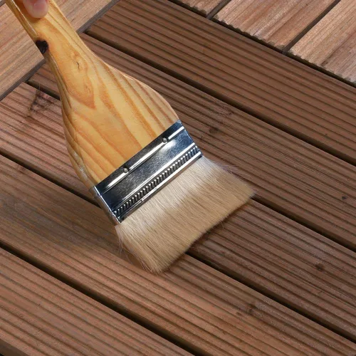 Vista 3 de Yaheetech 55 azulejos de terraza de patio entrelazados de madera compuesta de madera para cubierta de pisos de madera de 12 x 12 pulgadas, madera