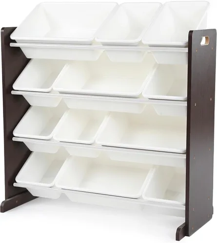 Vista 20 de Humble Crew Organizador de almacenamiento de juguetes para niños con 12 cubos de plástico, camuflado, contenedores extraíbles para sala