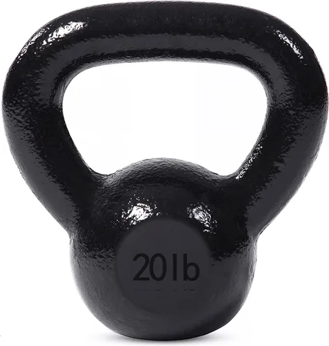 Vista 8 de JFIT Cast Iron Kettlebell – Single Weight, Flat Bottom, Polished Handle Men & Women CrossFit, Cardio & Strength Training