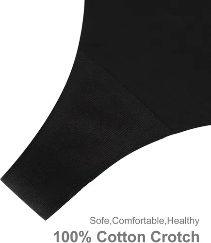 Vista 4 de SHARICCA Ropa interior invisible sin costuras para mujer, tanga, suave, paquete múltiple