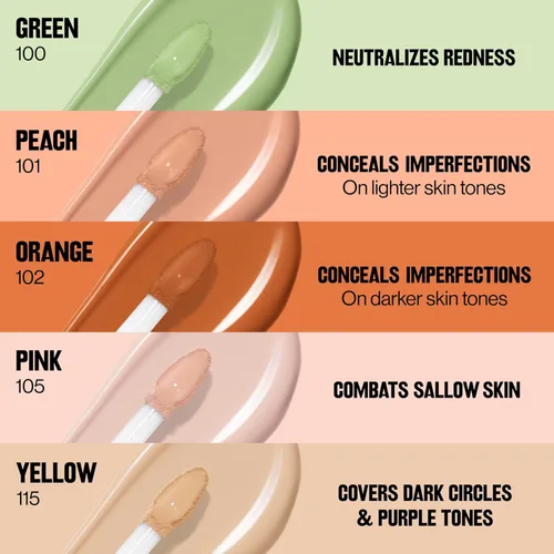 Vista 6 de Revlon Glimmer - Corrector con efecto corrector líquido para debajo de los ojos, hecho con cafeína, vitamina C y esteviosido, 100 Verde, 0.3 fl oz