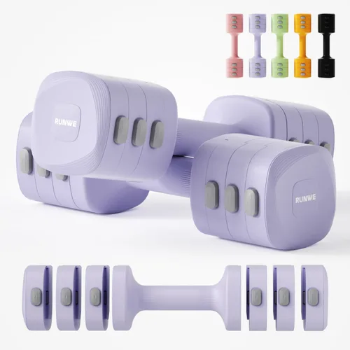 Vista 16 de Lightweight Adjustable Dumbbell Kettlebell Set - 4 in 1 Free Weight Set with Kettlebell Grip Converter, Each 2.2 3.3 4.4 5.5lb Quick Change