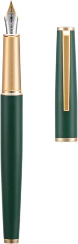 Vista 10 de Jinhao - Pluma estilográfica de metal 95, punta media, color negro vívido con bolígrafo dorado para escribir Negro dorado