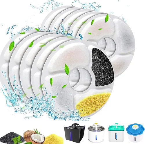Vista 8 de Filtros de fuente de agua para gatos, 5 pulgadas, repuesto de filtros de carbón activado para fuente de perro, compatibles con gatos y perros