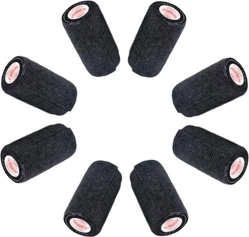 Vista 58 de Cinta adhesiva para veterinarios (negro) (paquete de 2) (3 pulgadas x 15 pies), autoadhesiva, adherente, cohesiva, flexible, autoadhesiva, rollo