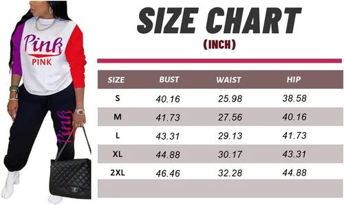 Vista 6 de Nhicdns Women's 2 Piece Outfit Sweatsuits sets Long Sleeve Pullover and Jogger Pants Letter Print Tracksuits with Zipper