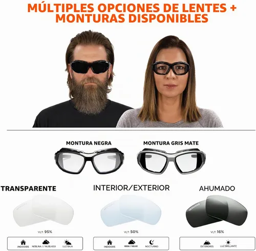Vista 7 de Ergodyne Skullerz LOKI - Spogles de seguridad antivaho convertibles, incluye junta de espuma y correa para convertir en gafas, ANSI z87.1 Lente