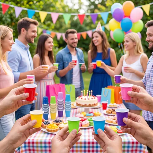 Vista 7 de Eaasty Paquete de 1000 vasos de chupito de plástico de 2 onzas/2.0 fl oz, desechables, a granel, surtido de vasos de fiesta para niños, cumpleaños