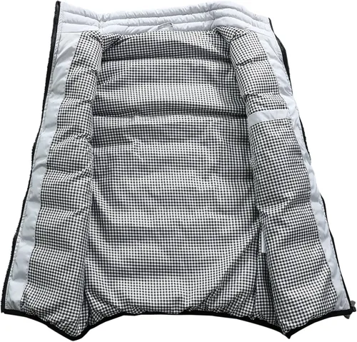 Vista 2 de HOW'ON Chaleco acolchado clásico casual para hombre con cuello alto, chaleco acolchado cálido, sin mangas, abrigo