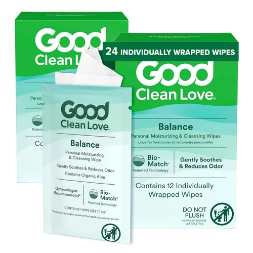 Vista 14 de Good Clean Love Rebalance Toallitas hidratantes y limpiadoras personales, reduce naturalmente el olor y apoya la salud vaginal, producto de higiene