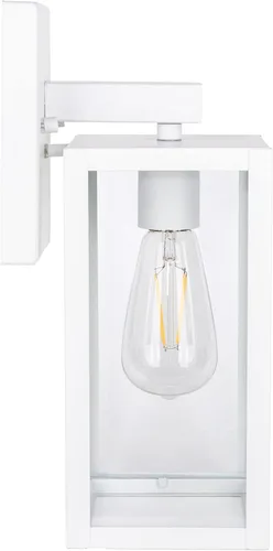 Vista 8 de GRUENLICH Faroles de pared grandes impermeables para exteriores, modernos apliques blancos para porche con pantalla de vidrio transparente, enchufe