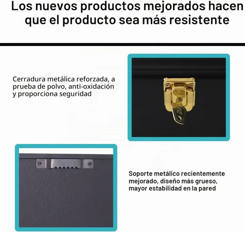 Vista 4 de 36 Souvenir Tea Spoon Display Case Montaje en pared con cerradura Protección UV Puerta de acrílico Soporte de exhibición de madera para cuchara Negro