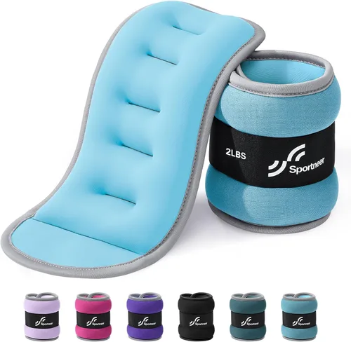 Vista 22 de Sportneer Pesas de tobillo para muñeca, par de pesas de 1/2/4/6/10 libras para hombres, mujeres, niños, entrenamiento de fuerza, juego de pesas
