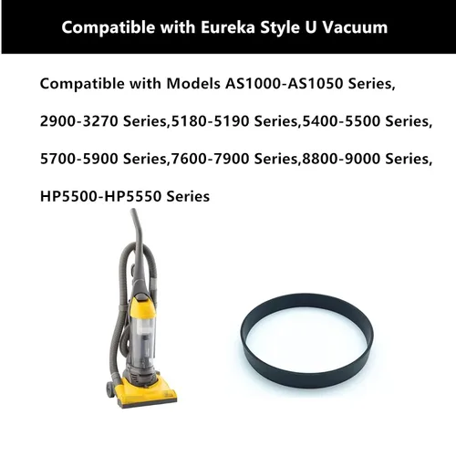 Vista 3 de Correas de repuesto para aspiradora Eureka Style U, compatible con modelos AS1000, 4100, 4700, 5190, 5700, parte # 61120A, 61120G, (2 correas)