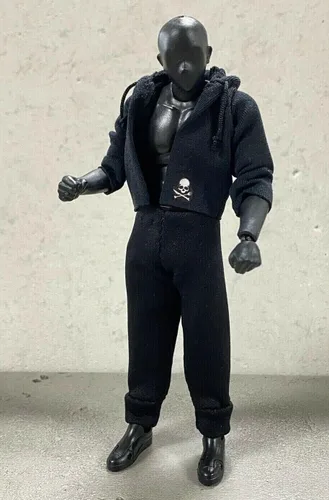Vista 2 de 1/12 Escala miniatura hecha a mano tela sudadera con capucha pantalones deportivos para SH Figuarts Figma 6 pulgadas figura de acción