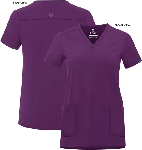 Vista 5 de Adar Addition - Ropa quirúrgica para mujer, moderna camiseta médica con cuello en V