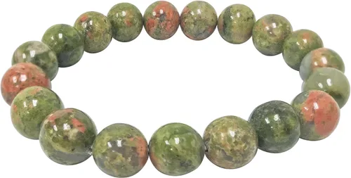 Vista 331 de Gem Avenue Handmade Round Bead Stretch Bracelet Unisex Natural Stone Beaded Jewelry for Men & Women, Elastic Wristband for Daily Wear