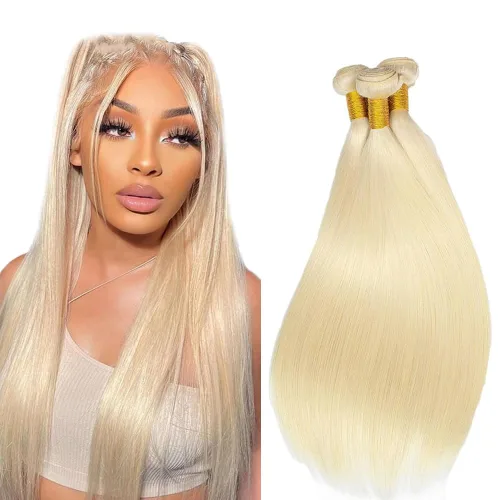 Vista 165 de 300g 1B27 Human Hair Bundles Honey Blonde Bundles Human Hair 10A Brazilian Virgin Remy Hair Extensions 8 10 12 Inch
