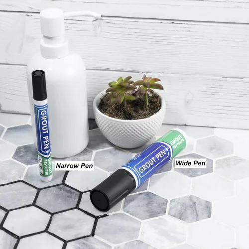 Vista 8 de Rotulador de pintura para azulejos: negro, paquete de 1 y 2 unidades con puntas adicionales (estrecha, 0.197 in), colorante y sellador impermeable
