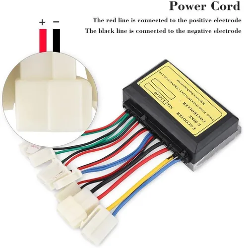 Vista 6 de Controlador de motor de scooter eléctrico, controlador de motor cepillado de doble voltaje de 24 V/12 V, compatibilidad universal para viajeros