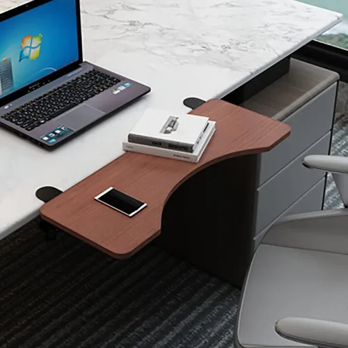 Vista 9 de Soporte para teclado de mesa, bandeja extensible de escritorio ergonómica, bandeja plegable para cajones para teclado, estante para reposabrazos