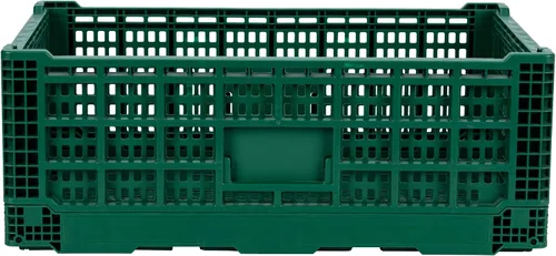 Vista 15 de Restaurantware Cater Tek - Caja plegable de 36 litros, 1 caja de almacenamiento apilable, con asas de diseño de malla, caja plegable de plástico