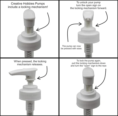 Vista 3 de Creative Hobbies Bombas dispensadoras de jabón de loción de plástico blanco con collares de rosca con pegamento, reemplazos para bombas de jabón
