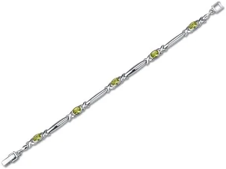 Vista 4 de Peora Juego de pulseras de peridoto de plata de ley de 2,25 quilates, No aplicable, Peridoto