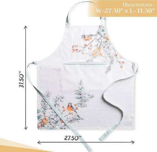 Vista 211 de Maison d' Hermine Delantales para mujer con bolsillo, 100% algodón (27.50 x 31.50 pulgadas)