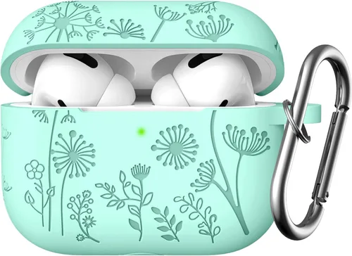 Vista 27 de Lerobo - Funda para AirPods Pro 2, funda de silicona suave con llavero para mujer