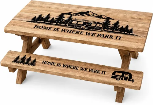 Vista 19 de RNOONY Cubierta de Mesa de Picnic de Vinilo Ajustable con Fundas de Banco y Bolsa, Mantel de 6 pies para Exteriores Impermeable y Resistente al