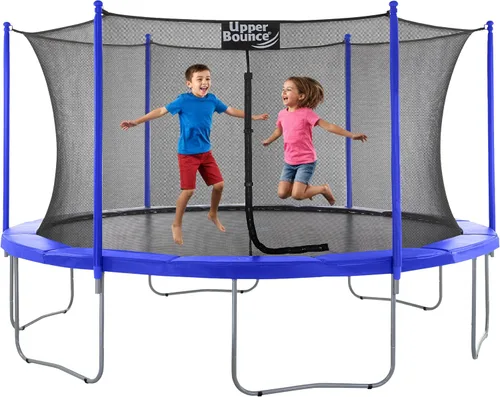 Vista 7 de Machrus Upper Bounce Round Trampoline Outdoor Backyard with Enclosure Net, Recreational, Gymnastics Activity for Kids and Adults