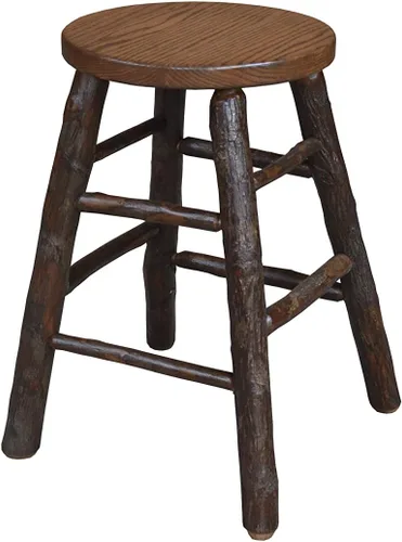 Vista 4 de Amish-Made - Taburete de bar de 24 pulgadas de alto de roble teñido natural y nogal Natural Finish
