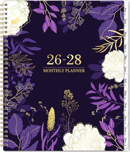 Vista 9 de Agenda mensual 2026 - Agenda/Calendario 2026, enero 2026 - diciembre 2026, 22.86 cm x 27.94 cm, Pestañas de meses, bolsillos dobles, encuadernación