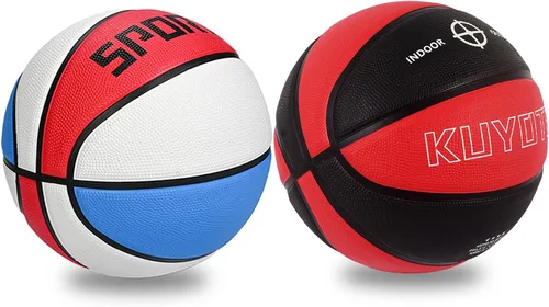 Vista 16 de KUYOTQ Kids Toddler Youth Adult Size 3/4/5/6/7 Basketball 22/25.5/27.5/28.5/29.5" Thickened Rubber or Faux Leather Indoor Outdoor Basketball for