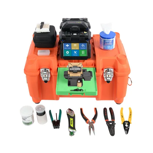 Vista 8 de ORIENTEK Máquina de empalme de soldadura de fibra óptica de alineación de núcleo T45 Máquina de empalme de fibra óptica FC-30 Cuchilla de fibra