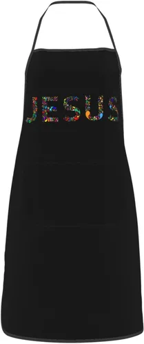 Vista 9 de Delantal de Jesús, delantales de cocina para hombres y mujeres, delantal de cocina, delantal de chef, delantales de jardín ajustables con 2 bolsillos