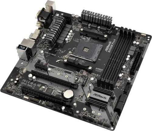 Vista 2 de ASRock B450M PRO4 AM4 AMD Promontory B450 SATA 6Gb/s USB 3.1 HDMI Micro ATX AMD Motherboard