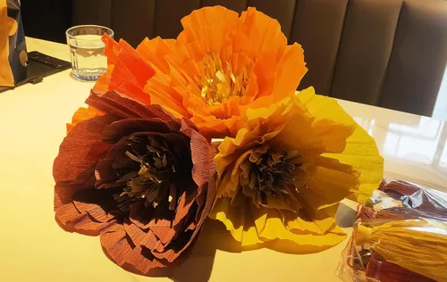 Vista 6 de Decoraciones de fiesta de cumpleaños de otoño/Decoraciones de Acción de Gracias/Granate, naranja, amarillo, decoración de despedida de soltera