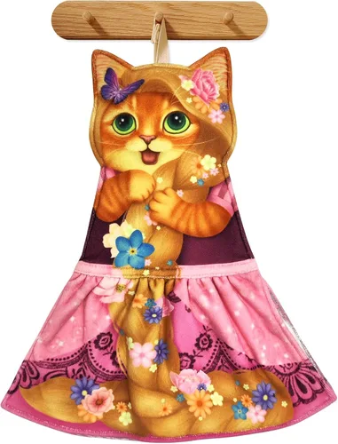 Vista 30 de PAT JUUMG - Toallas divertidas de mano con forma de gato para decoración de baño o cocina; toallas decorativas colgantes para la cara, súper