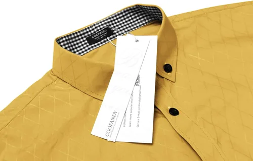 Vista 5 de Coofandy Camisa de vestir de negocios para hombre de manga larga casual ajustada con botones