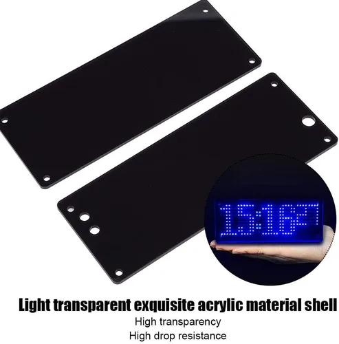 Vista 4 de Kit de reloj digital LED compacto, kit de reloj electrónico de celosía digital de 5 V con apariencia acrílica con aviso de temperatura