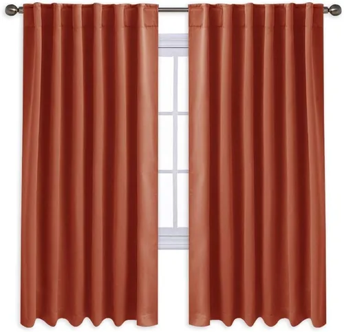 Vista 14 de KEMCO Cortinas opacas con pestaña trasera y bolsillo para barra, cortinas opacas con aislamiento térmico sólido para sala de estar, dormitorio