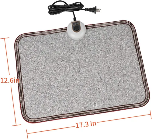 Vista 7 de AC 120V Electric Heated Floor Mat, Under Desk for Foot Warmer Pad Gris