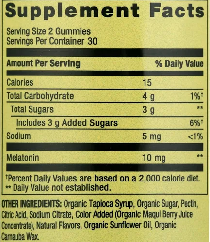 Vista 3 de Spring Valley - Melatonina extra fuerte de 10 mg - Gomitas de arándanos - 60 gomitas vegetarianas - Apoyo para dormir con organizador SUREFECT
