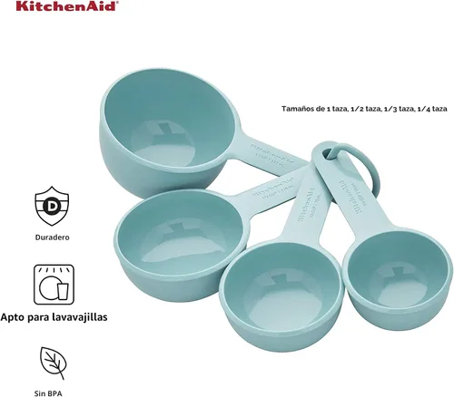 Vista 4 de KitchenAid Vasos medidores, juego de 4, Aqua Sky