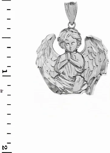 Vista 2 de Claddagh Gold Elegante colgante de plata de ley 925 con dije de ángel guardián