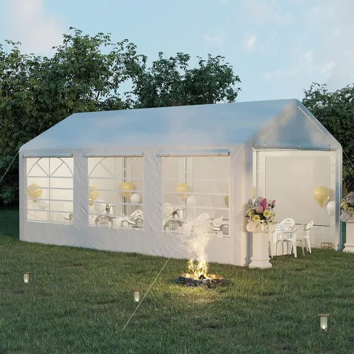 Vista 14 de Outsunny Tienda de campaña resistente de 23 x 39 pies para fiestas, carpa para exteriores, carpa de boda, refugio para eventos, cochera, barbacoa